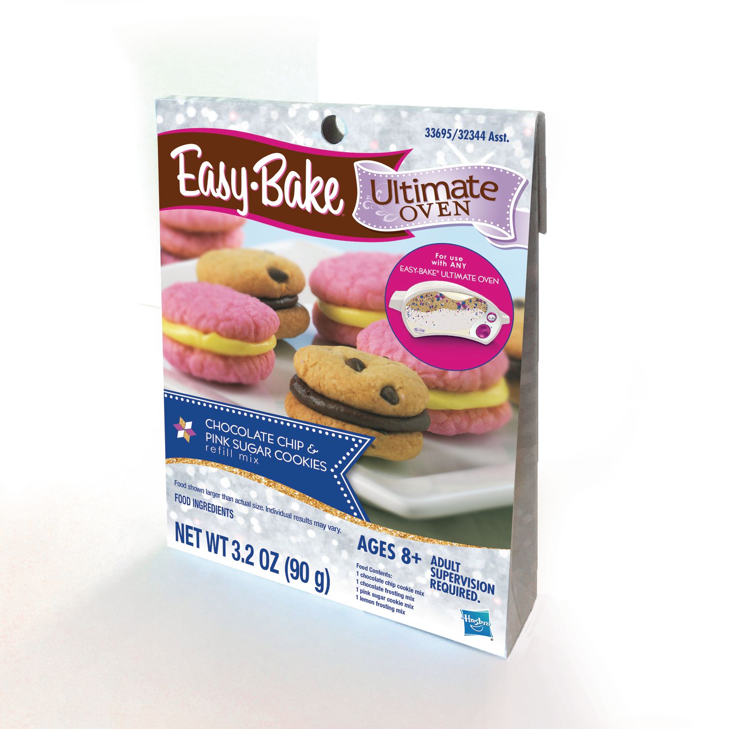 Easy-Bake Ultimate Oven Baking Star Edition with Cheese Pizza Refill Pack and Chocolate Chip and Pink Sugar Cookies Refill Pack 