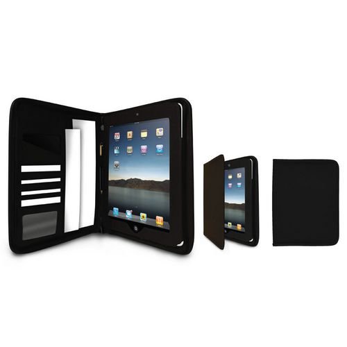 Hipstreet Étui professionnel en cuir noir pour iPad 2/3rd Gen.