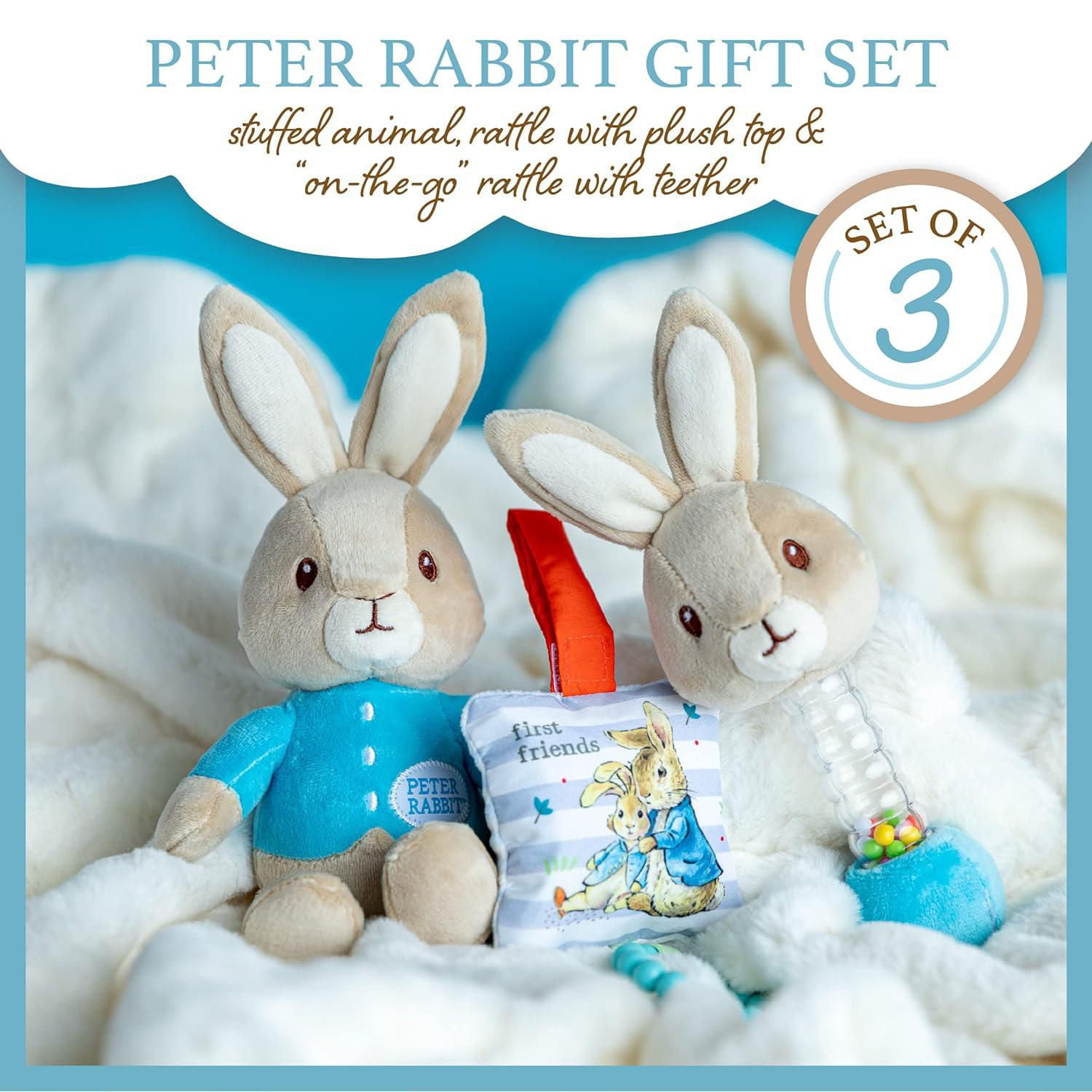 Kids Preferred Beatrix Potter Peter Rabbit Gift Set with Stuffed Animal Rattle and Teether