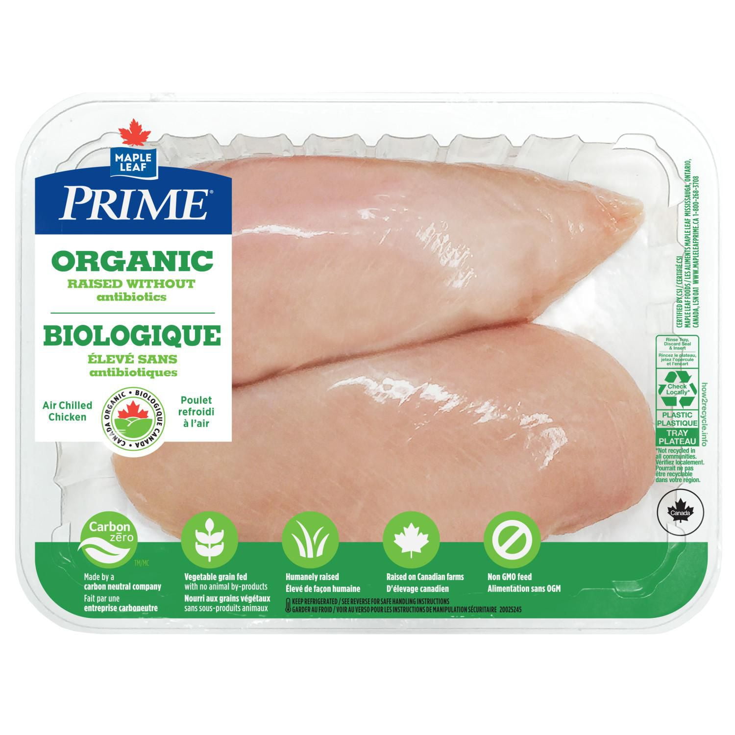 Prime Organic Boneless Skinless Chicken Breast, 2 Breasts