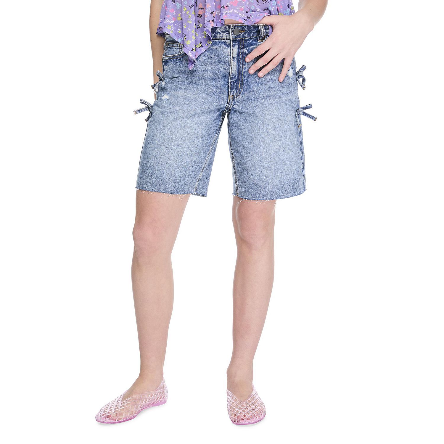 Jean-short en denim avec boucles My Sister’s Closet pour filles