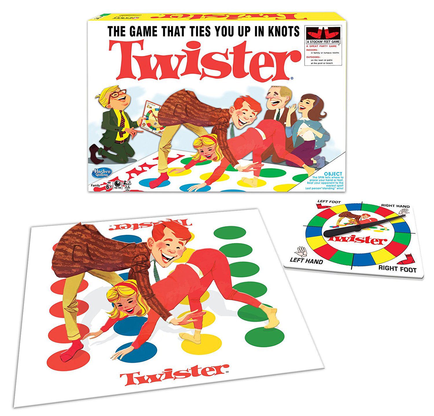 Hasbro Jeu Twister Junior, tapis réversible aventure animalière