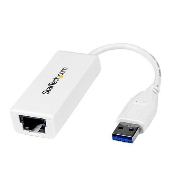 StarTech Adaptateur réseau USB 3.0 vers Gigabit Ethernet NIC - 10/100/1000 Mb/s - M/F - Blanc