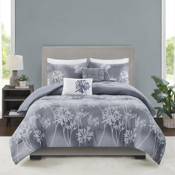 Hometrends Floral 5 Piece Comforter Set, D/Q, K 