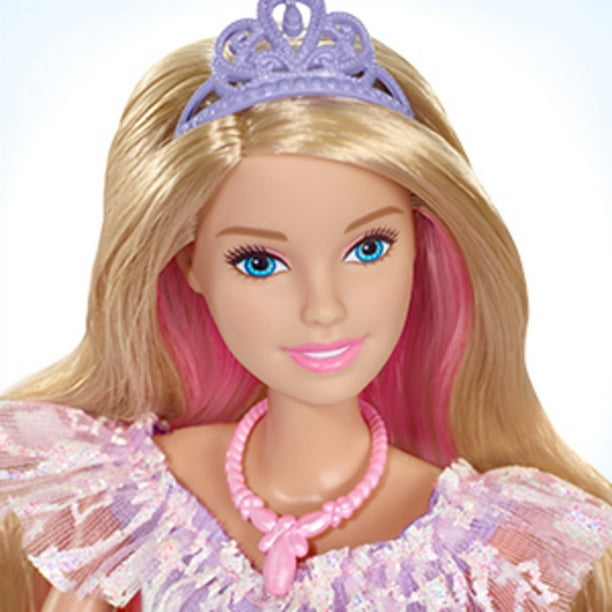 Une Princesse Barbie Royale Dans Une Robe Scintillante Rose Et