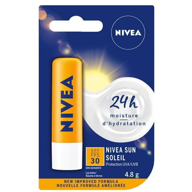 NIVEA Baume à lèvres Soleil 24H d'hydratation avec FPS 30
