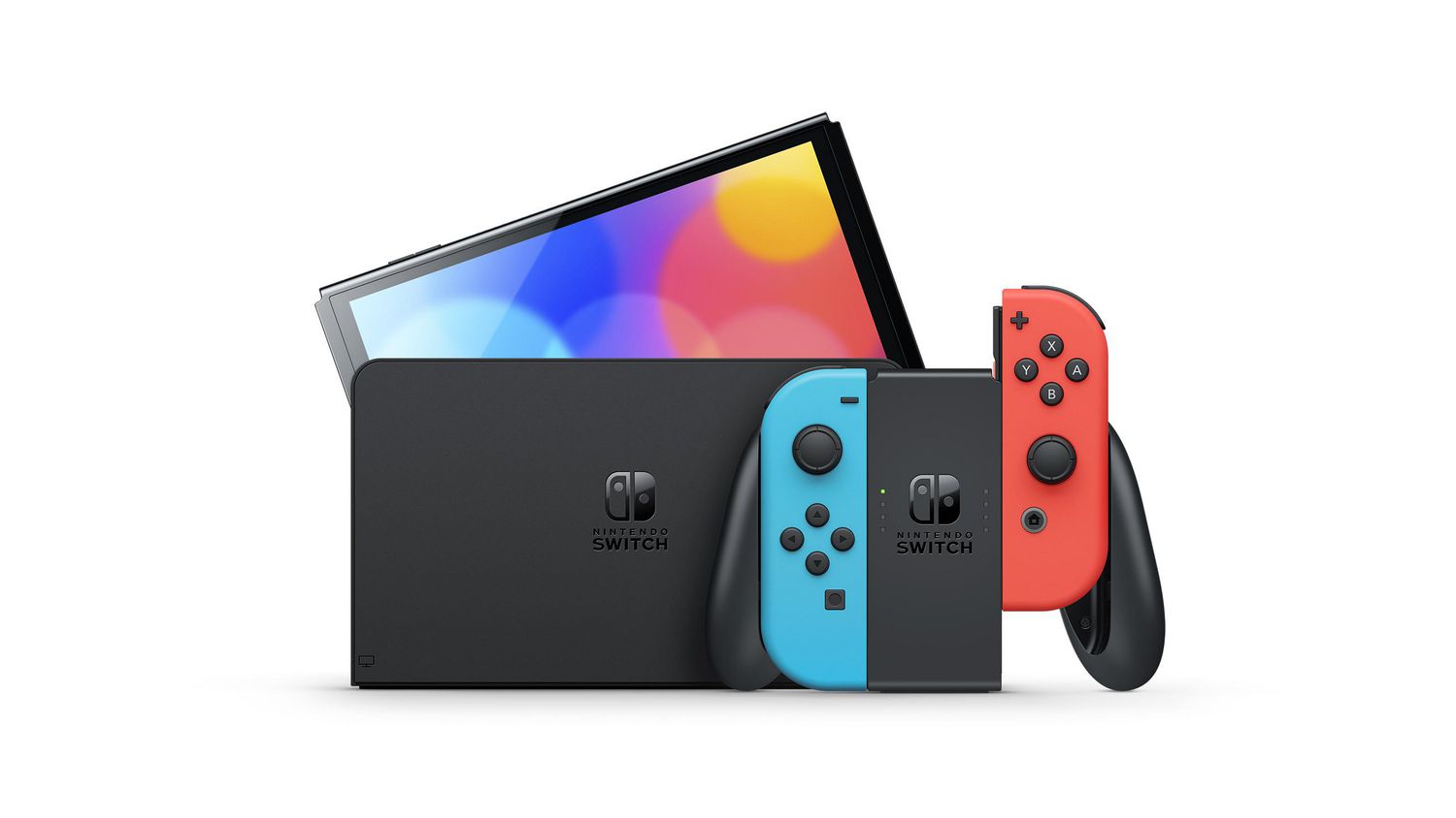 Nintendo Switch (OLED model) w/ Neon Red & Neon Blue Joy-Con (Nintendo  Switch)