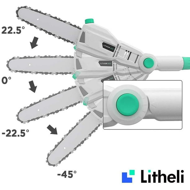 Litheli U20 Pole Saw for Tree Trimming, 8'' Electric Cordless Pole Saws,  Battery Tree Trimmer 27.5ft/s Cutting Speed with 2.5Ah Battery for Branch