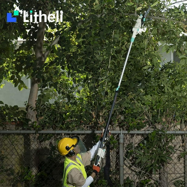 Litheli U20 Pole Saw for Tree Trimming, 8'' Electric Cordless Pole Saws,  Battery Tree Trimmer 27.5ft/s Cutting Speed with 2.5Ah Battery for Branch