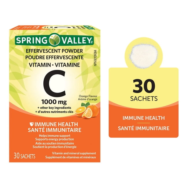 Poudre effervescente de vitamine C Spring Valley