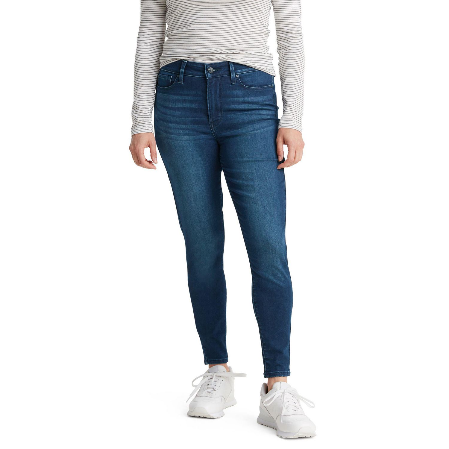 Women High Waist Jeans Fleece Lined Trousers Winter Warm Slim Stretch Pants