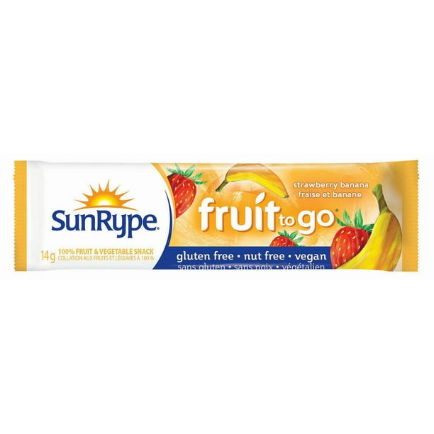 Collation Fruit to Go + légumes Fraise et banane 100 % fruits et légumes SunRype 14 g