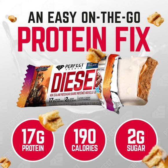 DIESEL New Zealand Protein Bar, Frosted Cinnabon, 50g/bar