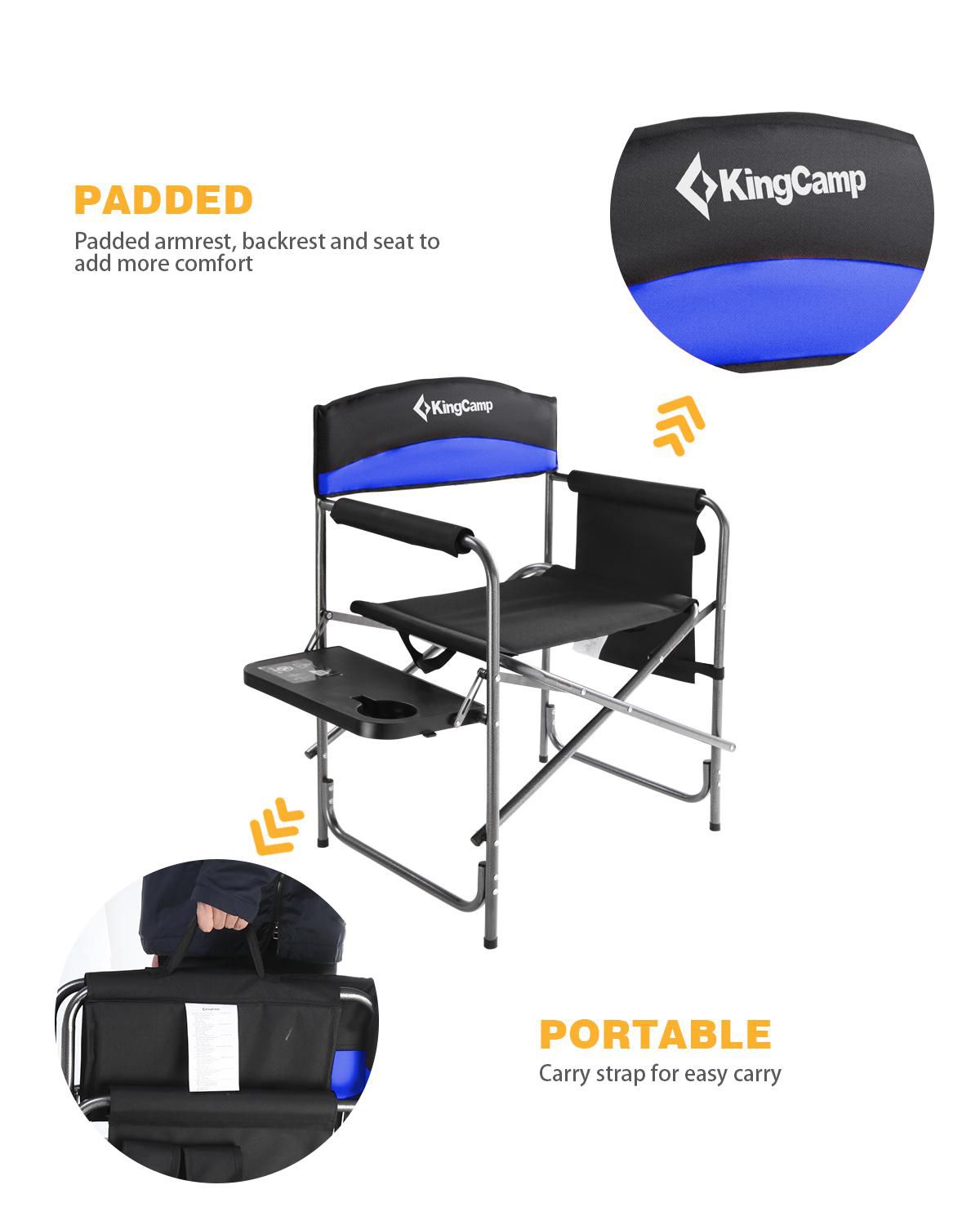 KingCamp Heavy Duty Director Camping Chair - Blue - Walmart.ca