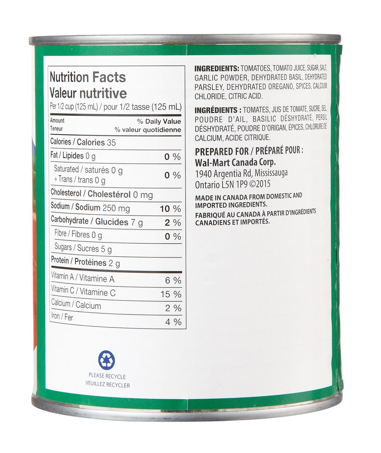 Great Value Italian Seasonings Diced Tomatoes Walmart Canada