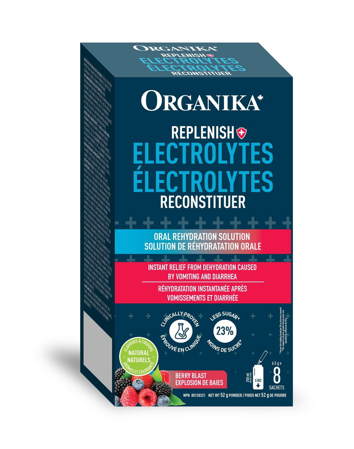 ORGANIKA ELECTROLYTES REPLENISH FOR ADULTS BERRY BLAST BOX8