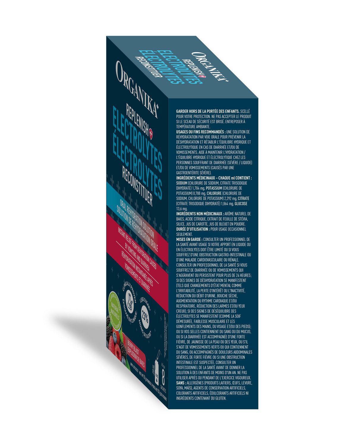 ORGANIKA ELECTROLYTES REPLENISH FOR ADULTS BERRY BLAST BOX8