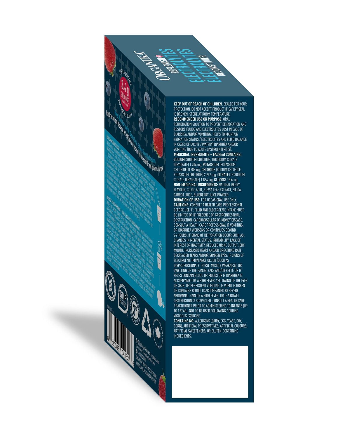 ORGANIKA ELECTROLYTES REPLENISH FOR ADULTS BERRY BLAST BOX8