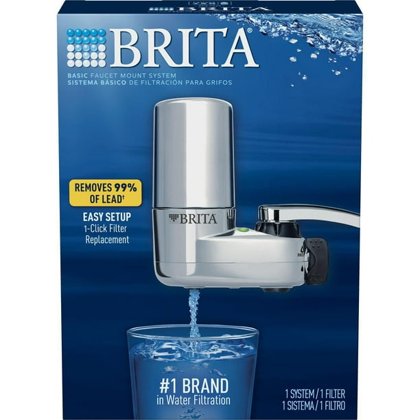 Système de filtration d'eau sur robinet de Brita®, modèle de base – chrome