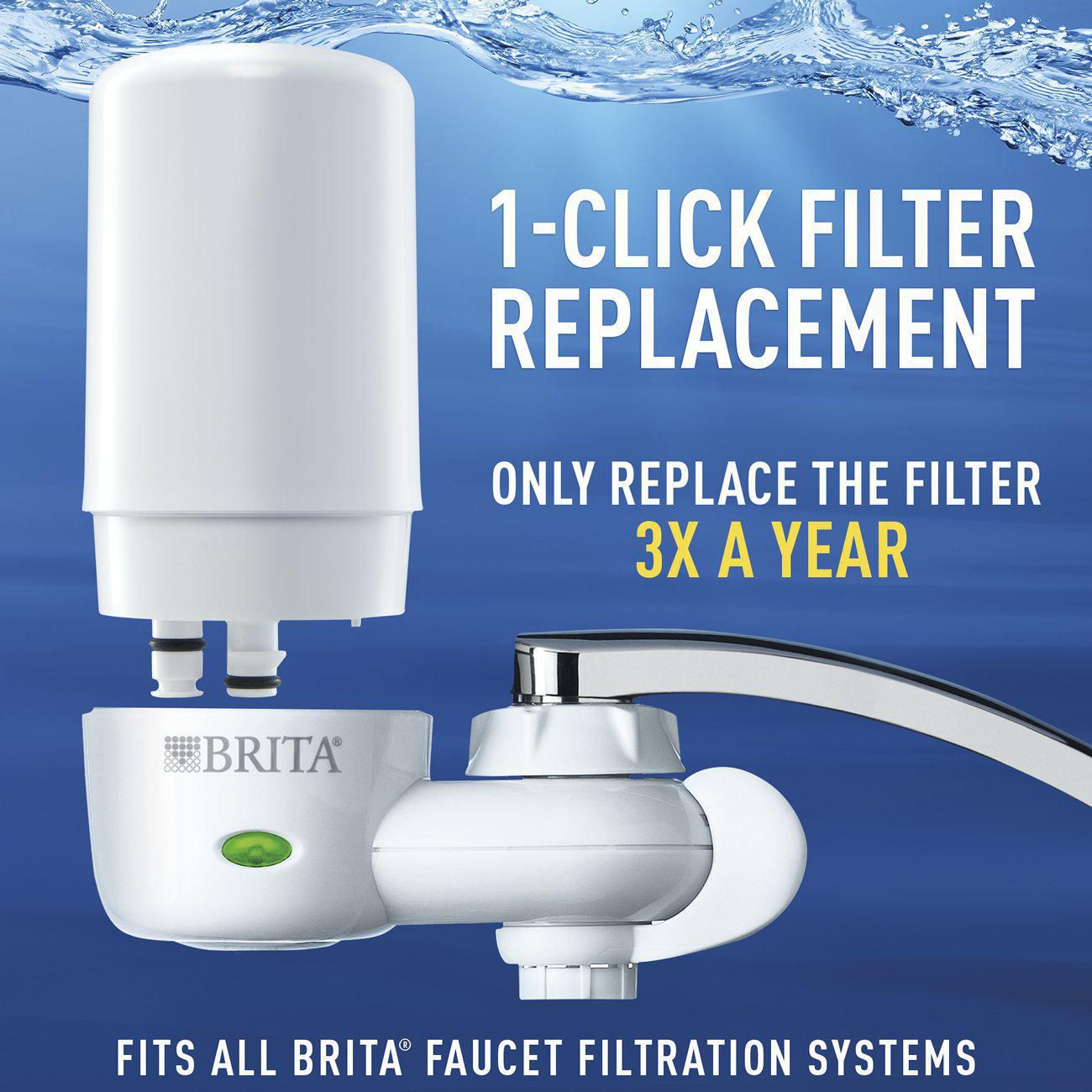 Fast ship!!! BRITA sur robinet Robinet Montage de filtration d'eau SYSTEM CHROME 2-Filtres 