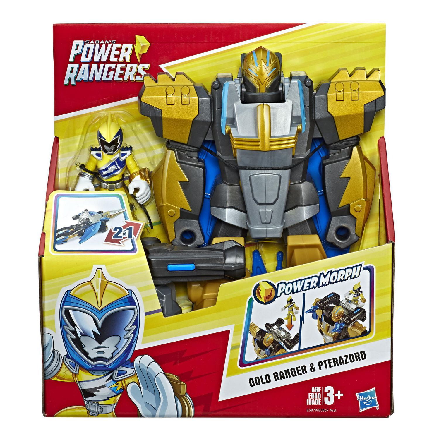 playskool heroes power rangers morphin zords gold ranger and pterazord