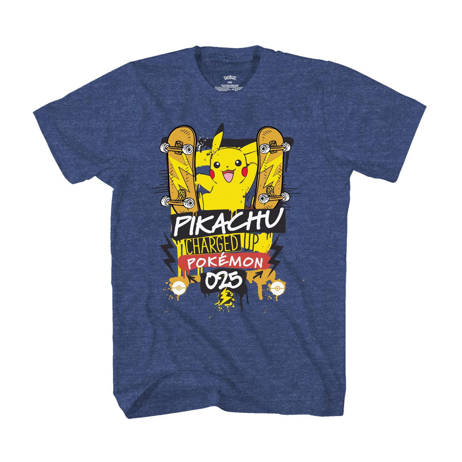 Boys Pokemon Pikachu Skate Short Sleeve T-Shirt
