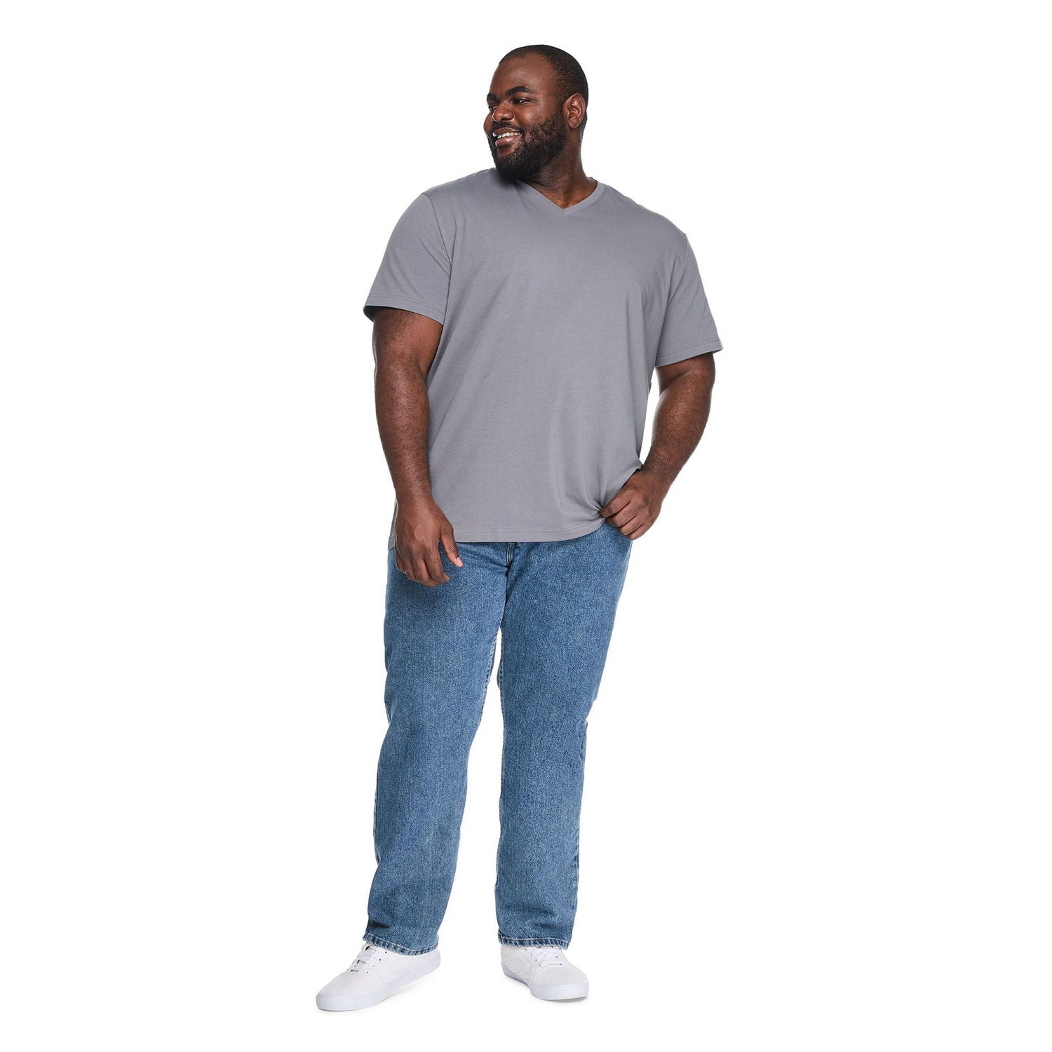 T-shirt extensible avec encolure en V George Plus pour hommes
