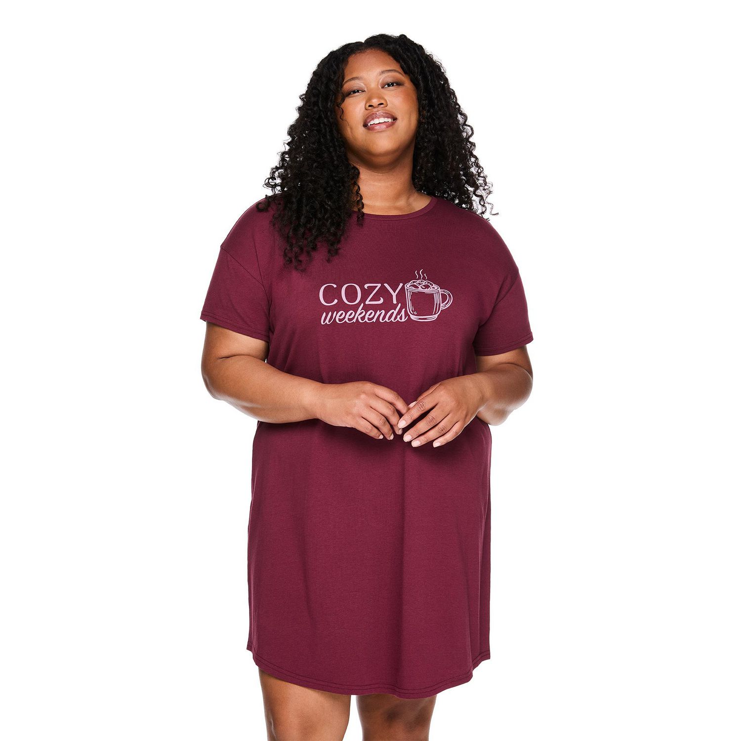 Chemise de nuit à encolure ras du cou George Plus pour femmes