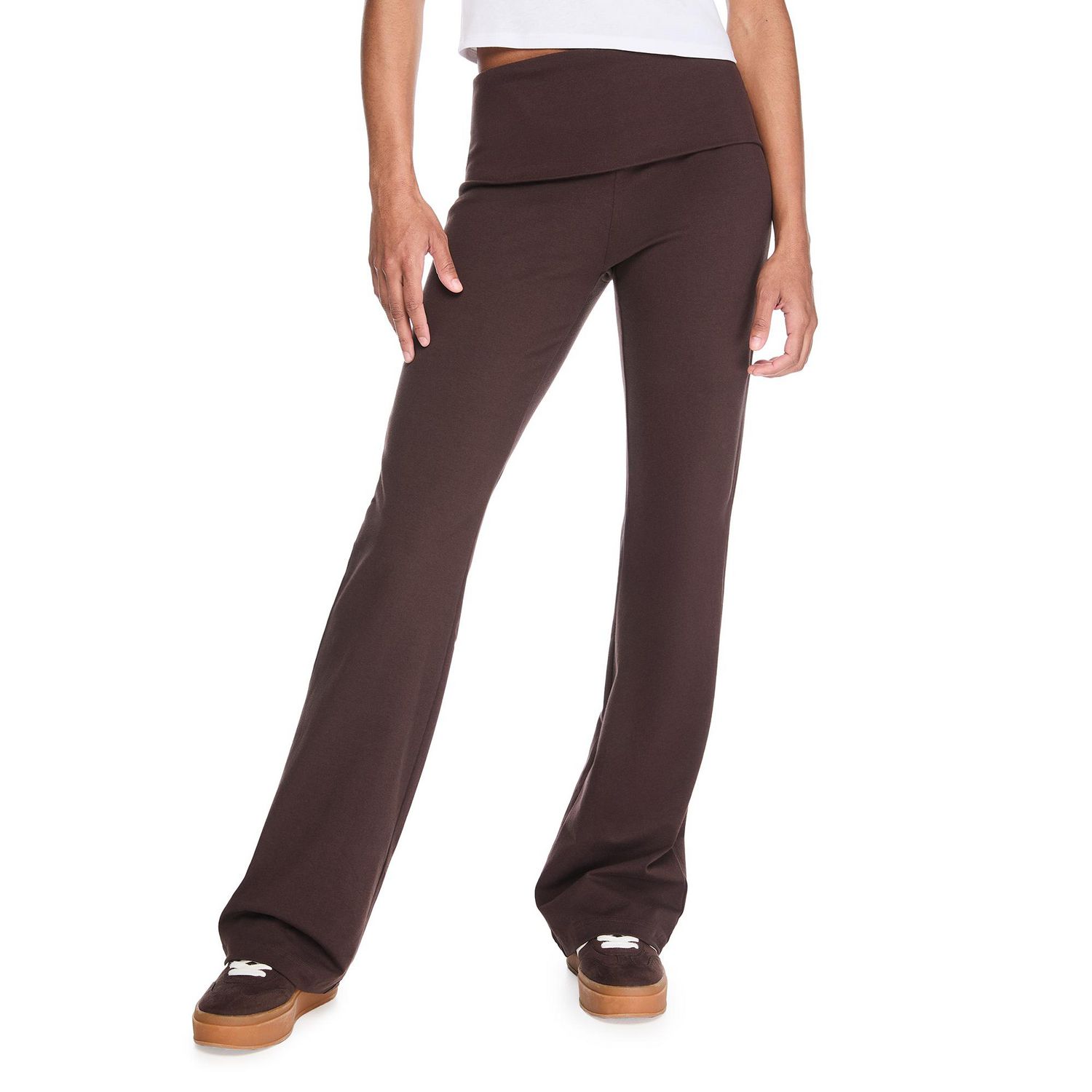 Pantalon évasé à ceinture montée repliable No Boundaries pour femmes