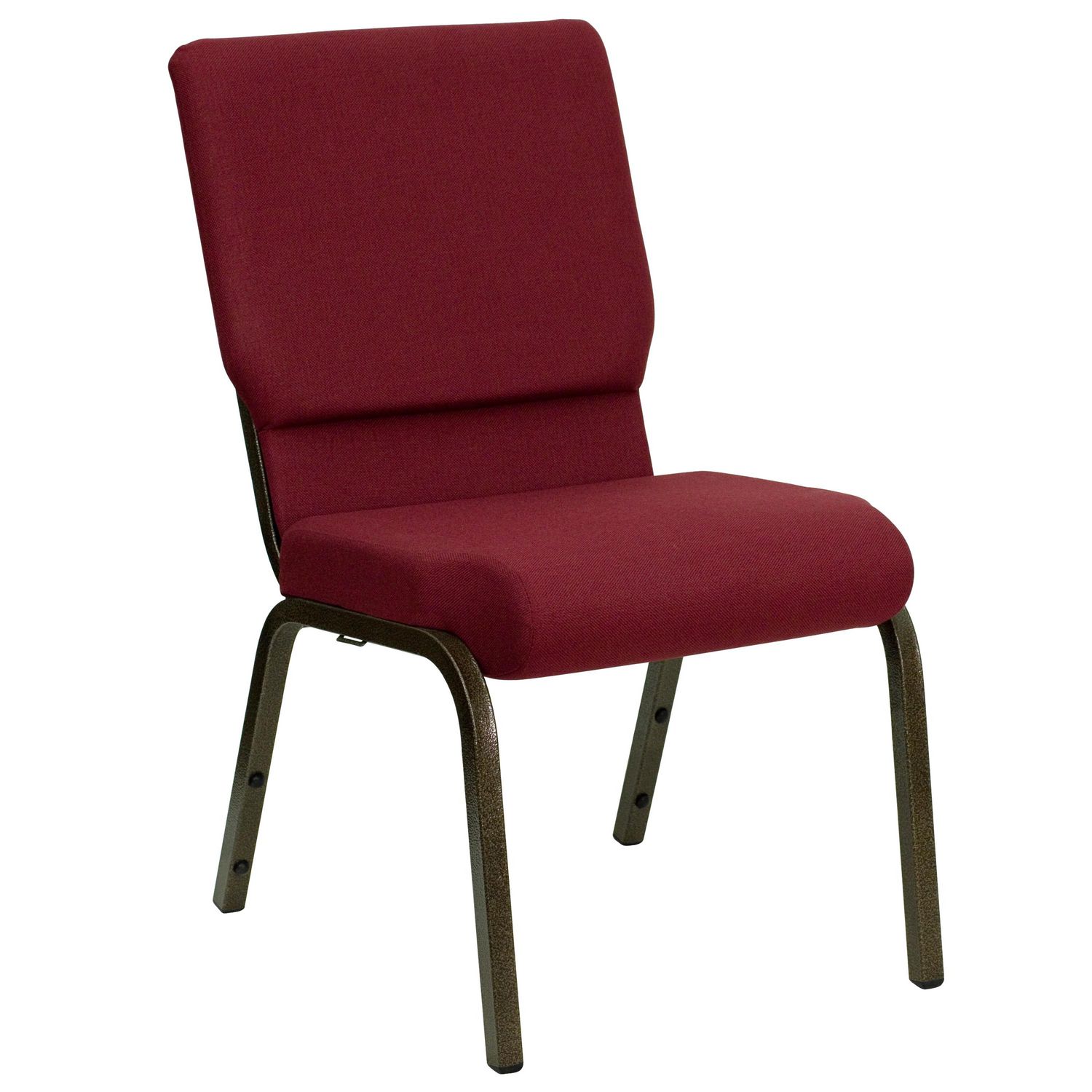 HERCULES Series 18.5''W Stacking Church Chair in Burgundy Fabric Gold