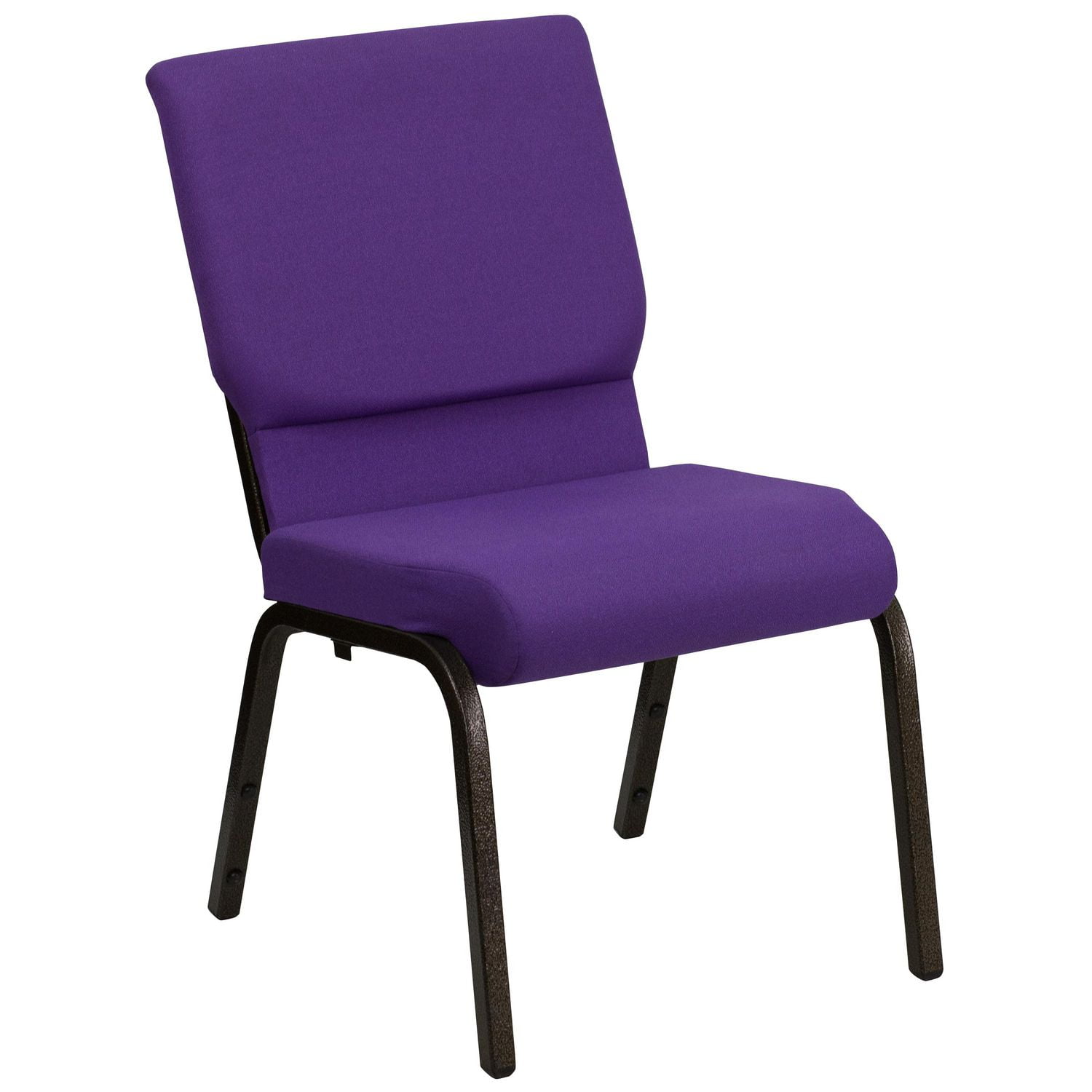 HERCULES Series 18.5''W Stacking Church Chair in Purple Fabric Gold
