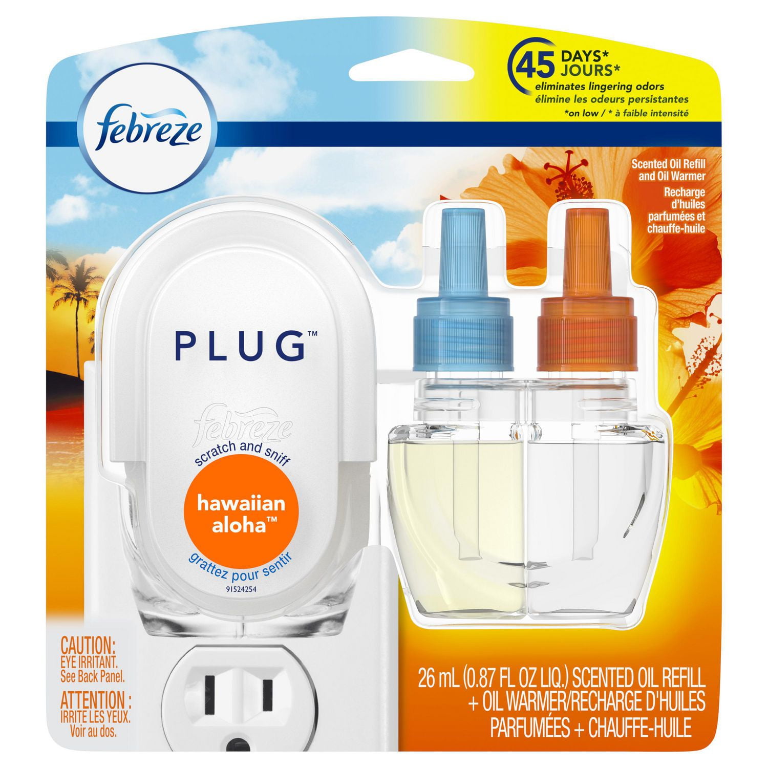 Febreze Plug, Hawaiian Aloha Starter Kit, Scented Oil Refill and Oil