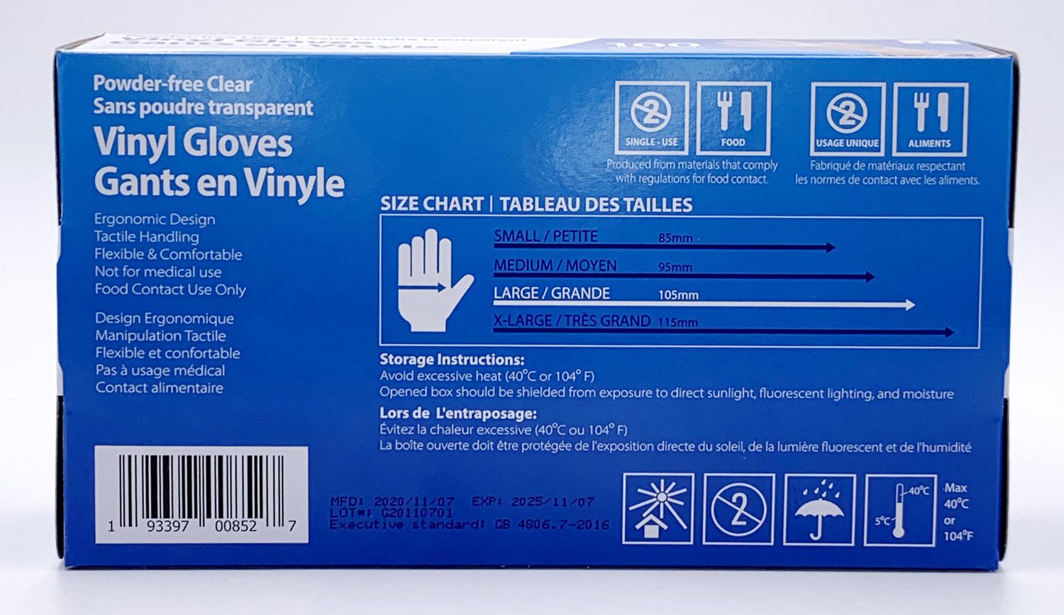 Grossiste Générique - Boite de 100 Gants (Vinyl, Taille L)