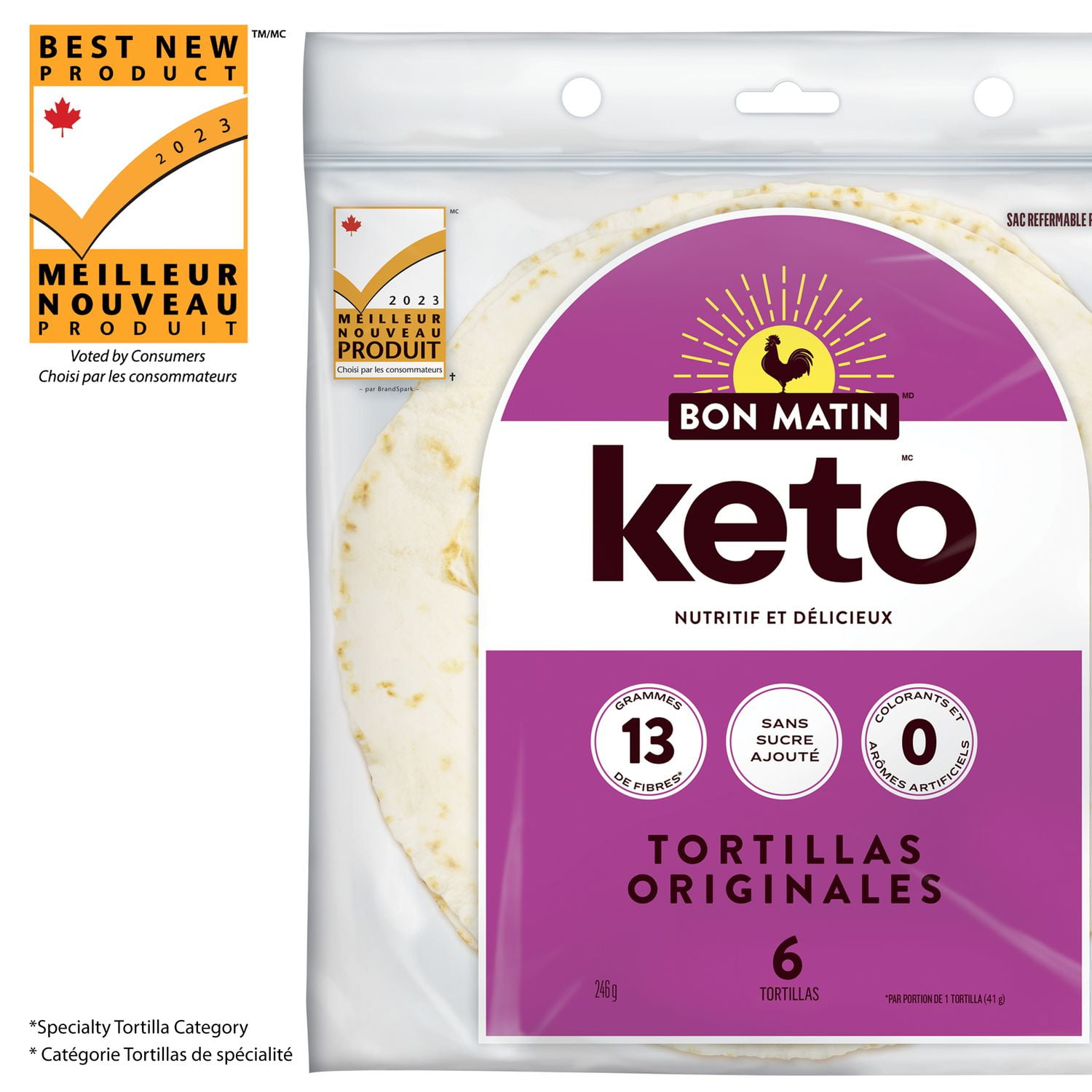 Bon Matin™ Keto Original Tortillas, Pack of 6; 246 g