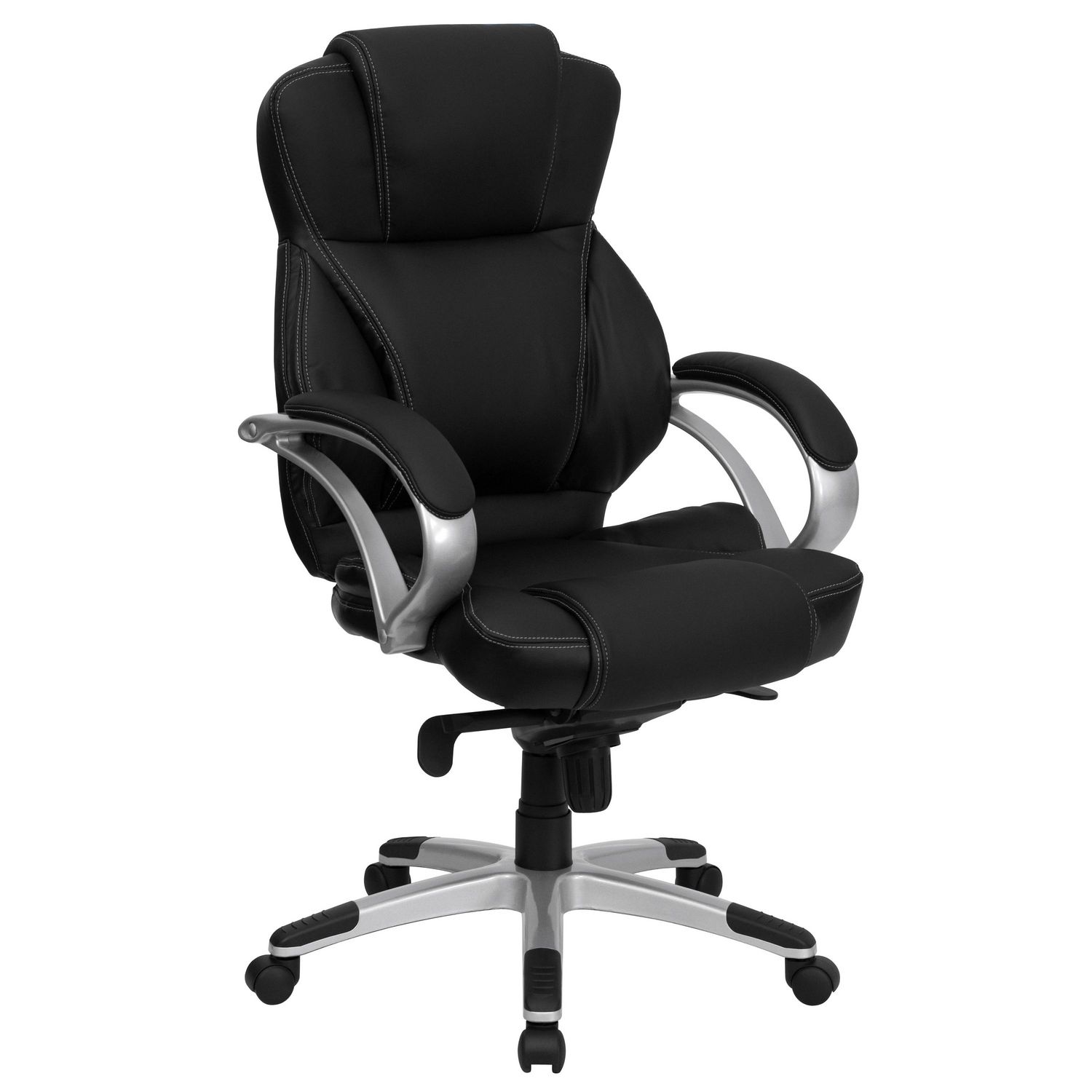 high back black leather contemporary executive swivel ergonomic office chair