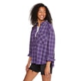 thumbnail image 2 of No Boundaries Women's Oversized Flannel Shirt, 2 of 6