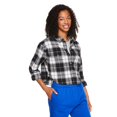 thumbnail image 2 of No Boundaries Women's Cropped Flannel Shirt, 2 of 6