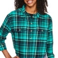 thumbnail image 4 of No Boundaries Women's Cropped Flannel Shirt, 4 of 6