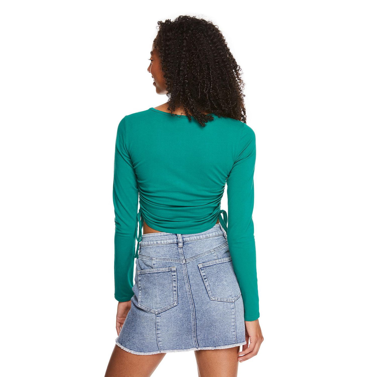 T-shirt aux côtés ruchés No Boundaries pour femmes