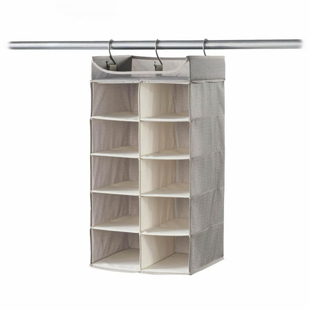 Set of 2  Hanging Horizontal Cubby Organizer with Top Shelf