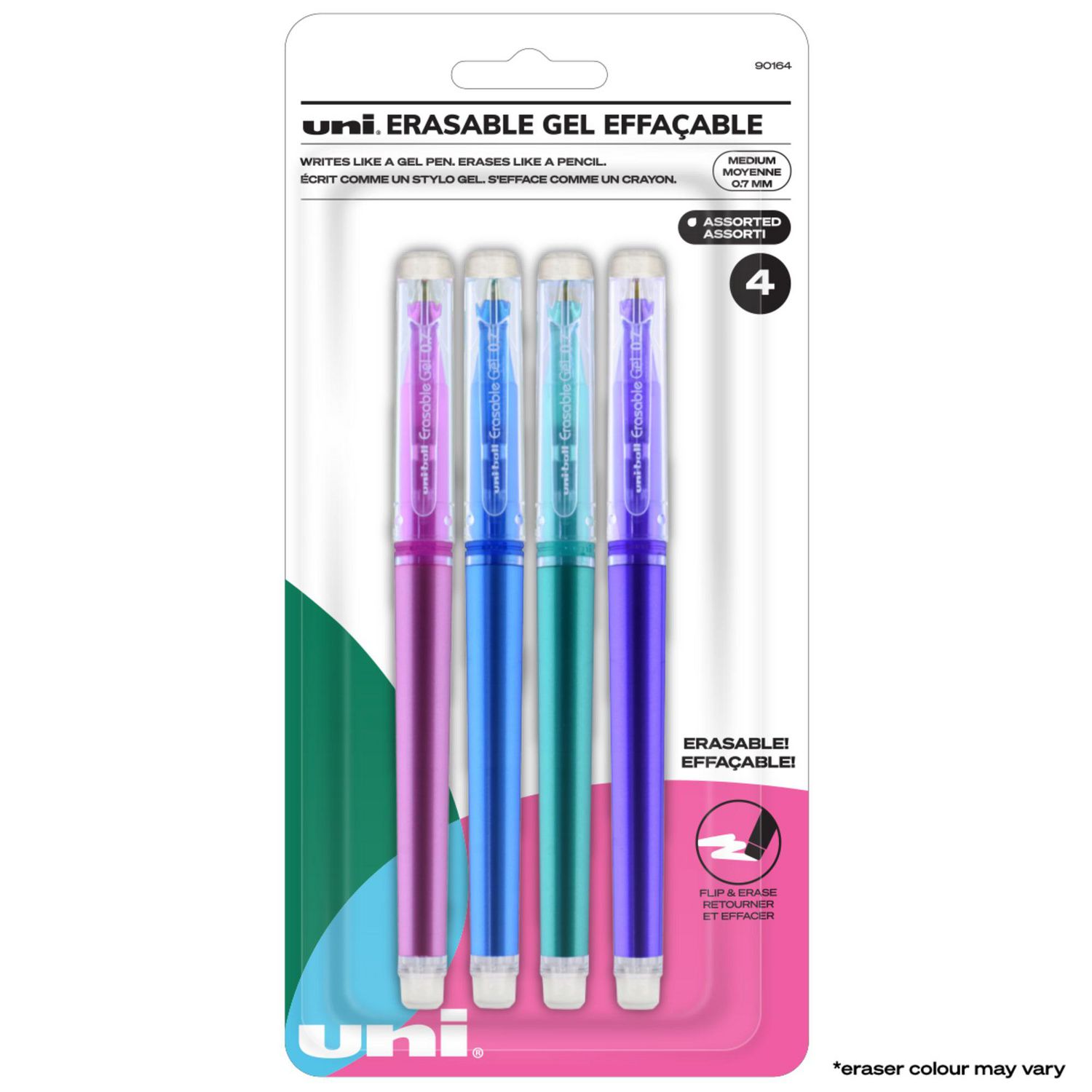 Stylo à Bille Effaçable Couleur Noir Avec Gomme Pour Effacer 0.7 MM