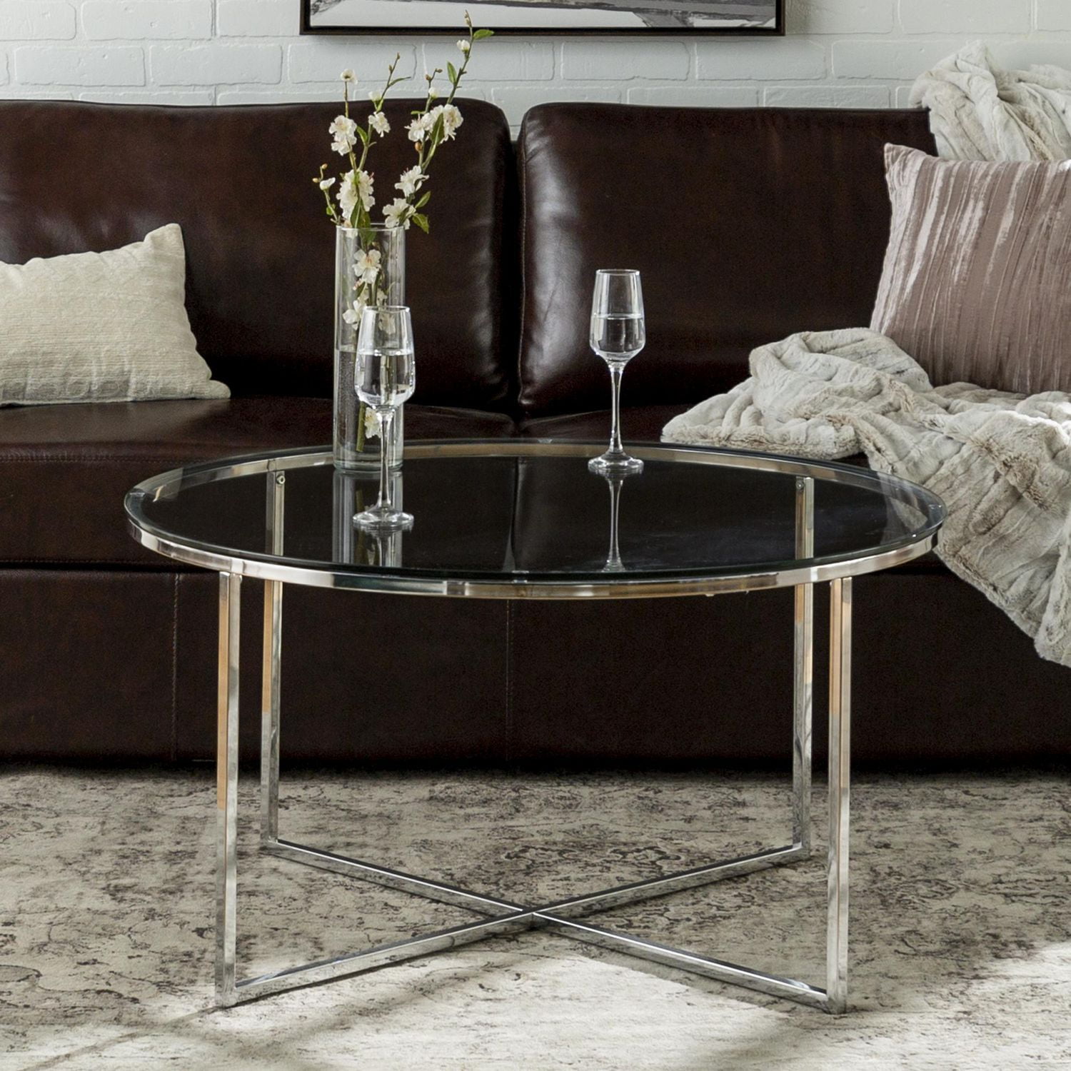 Manor Park Modern Round Coffee Table Multiple Finishes