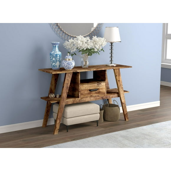 Safdie & Co. Console Table 47L Brown Reclaimed Wood 1 Drawer 1 Shelf