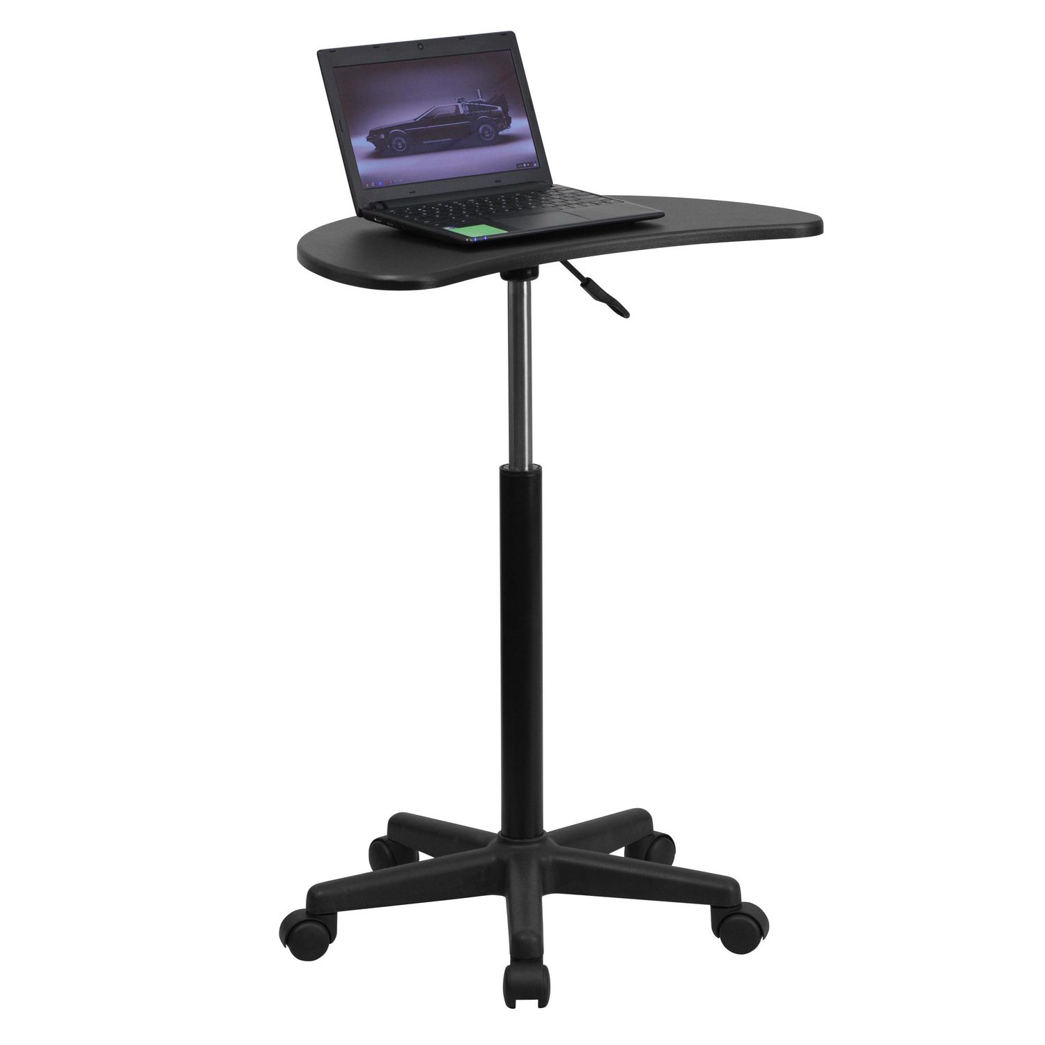 Height Adjustable Mobile Laptop Computer Desk with Black Top Walmart