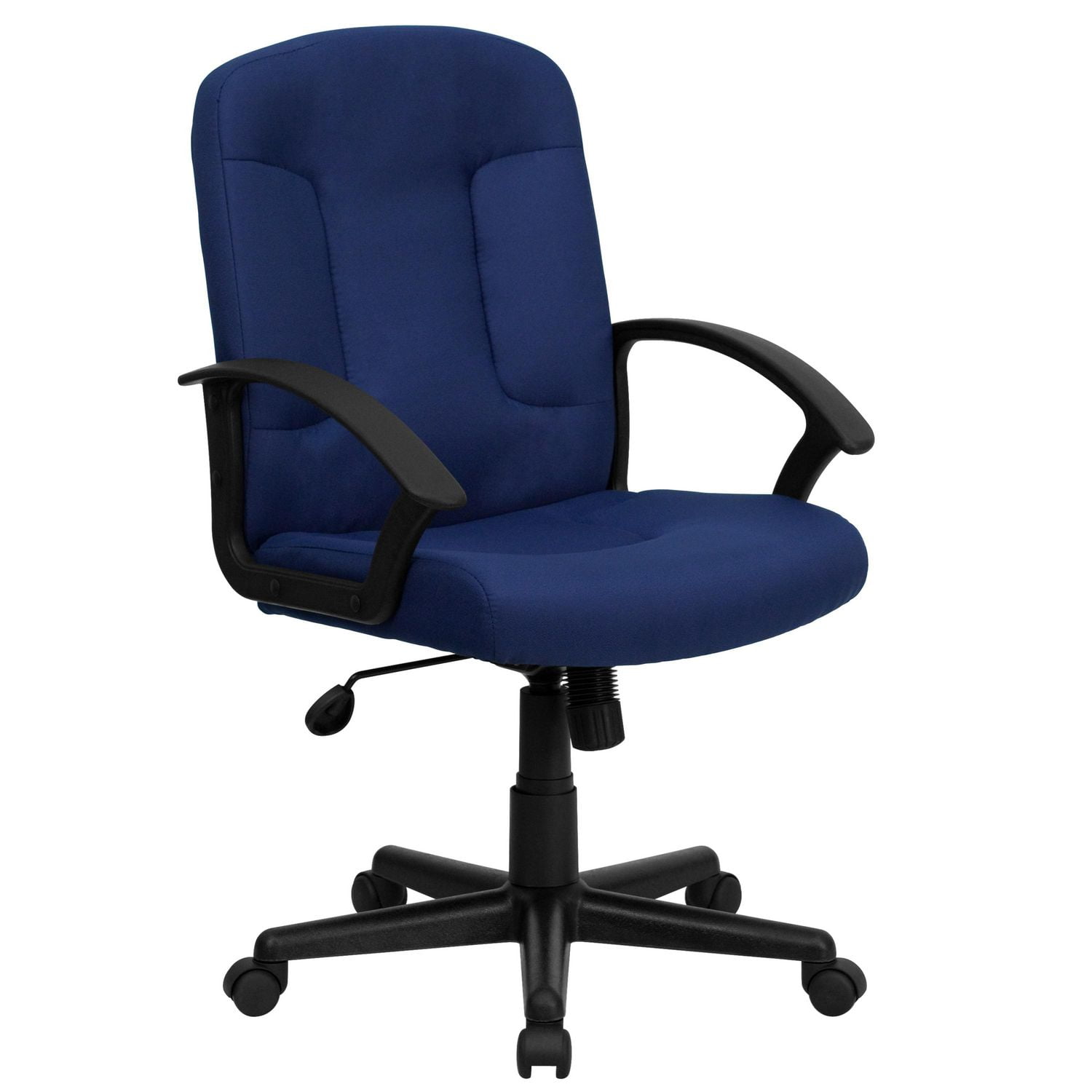 MidBack Navy Fabric Executive Swivel Chair with Nylon Arms Walmart