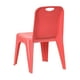 Chaise d’école empilable en plastique rouge avec poignée de transport et siège de 11 po de hauteur – image 2 sur 4