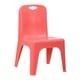 Chaise d’école empilable en plastique rouge avec poignée de transport et siège de 11 po de hauteur – image 1 sur 4