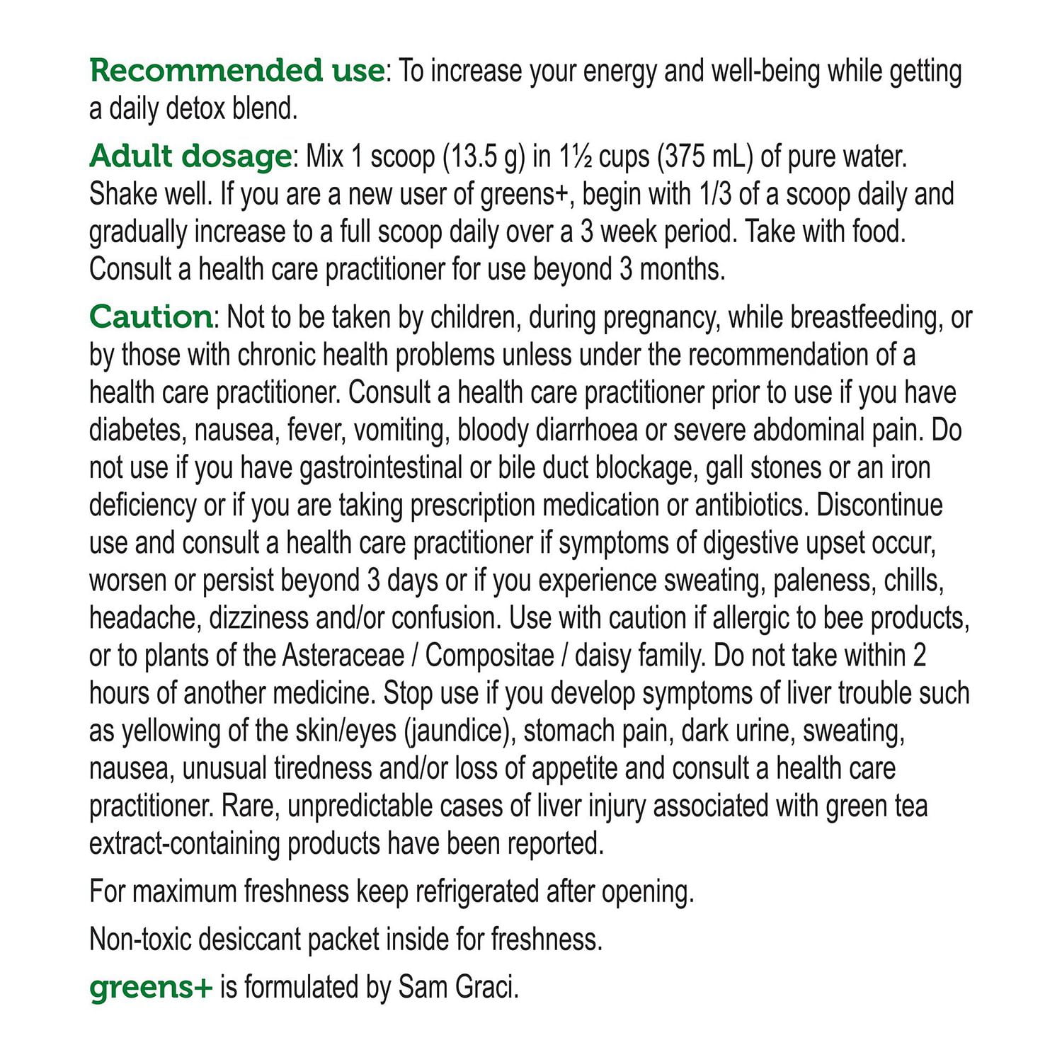 Genuine Health Greens+ Detox Superfood Greens Powder Natural Lemon flavour, 15 servings, 203g, Antioxidants and Polyphenols for daily liver and kidney toxin cleanse, non-GMO