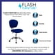 Chaise de travail pivotante rembourrée en maille bleue à dossier mi-hauteur avec base chromée – image 4 sur 9