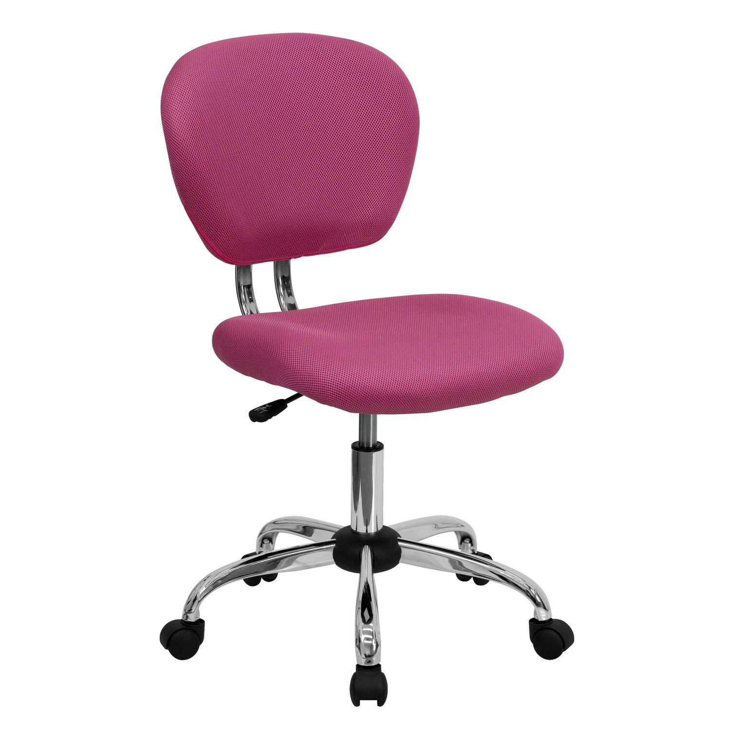 Mid-Back Pink Mesh Padded Swivel Task Chair with Chrome ...